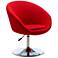 Hopper Swivel Adjustable Height Chair in Red and Polished Chrome
