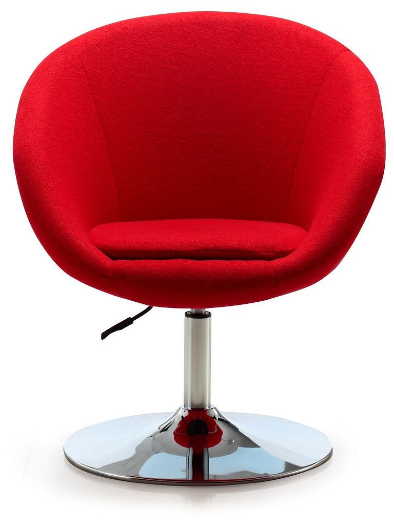 Image 4 Hopper Swivel Adjustable Height Chair in Red and Polished Chrome more views