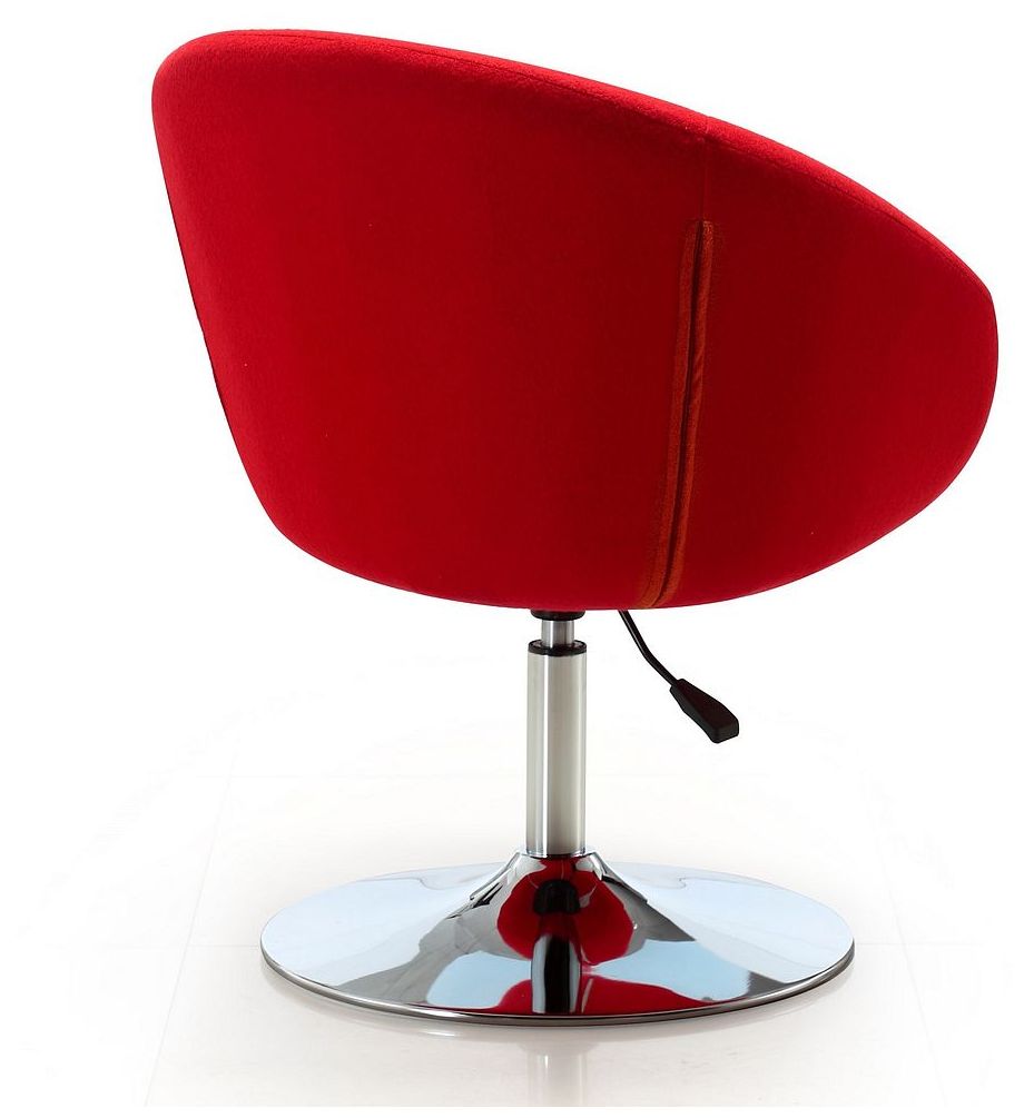 Image 6 Hopper Swivel Adjustable Height Chair in Red and Polished Chrome more views