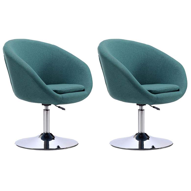 Image 1 Hopper Swivel Adjustable Height Chair in Sky Blue Set of 2