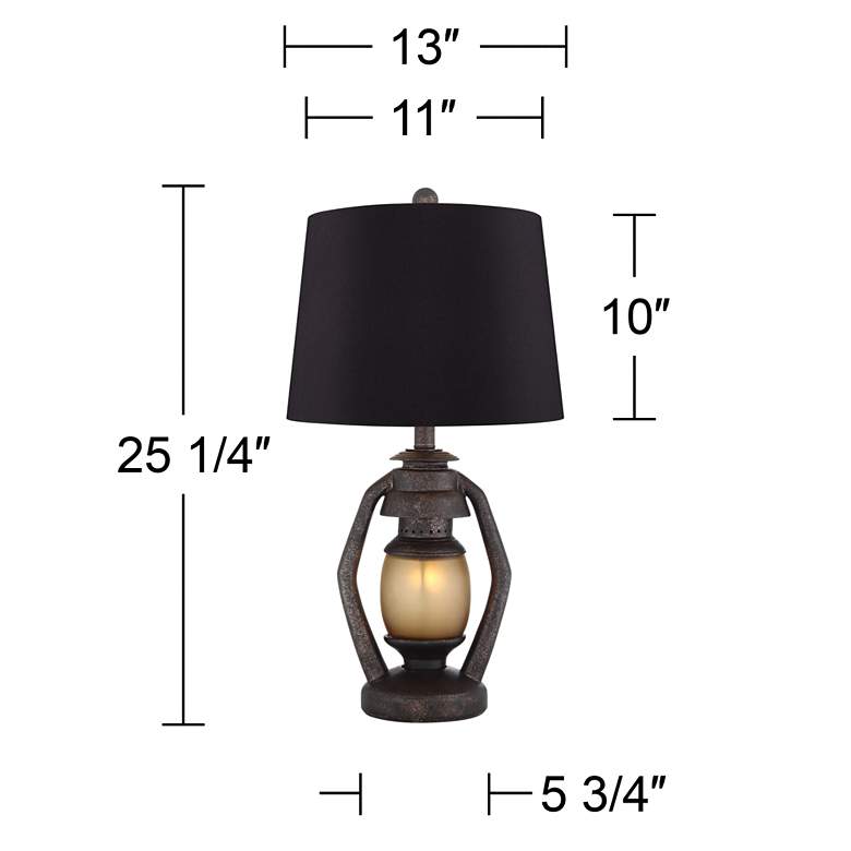 Horace Brown Miner Nightlight Black Shade Table Lamps Set of 2 more views