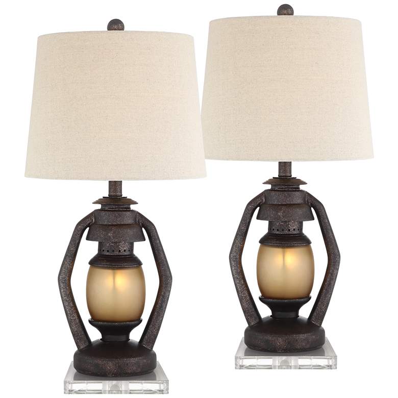 Image 1 Horace Brown Miner Nightlight Table Lamps With Square Acrylic Risers