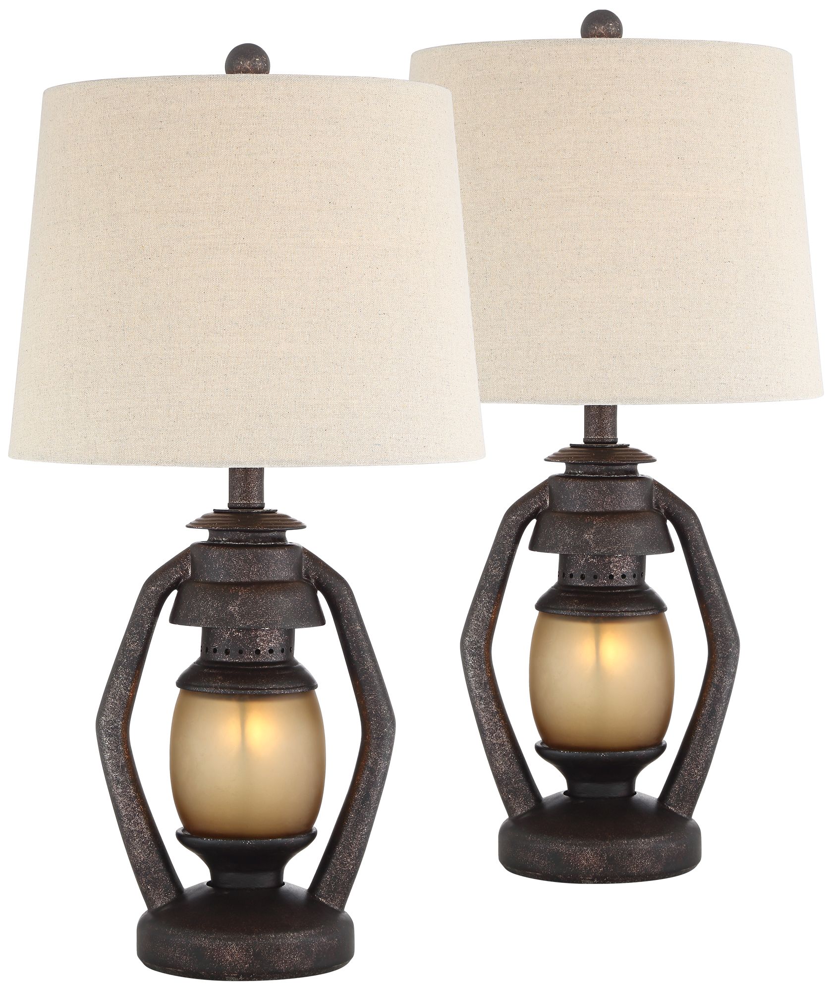 set of 2 farmhouse lamps