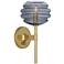 Horizon 13.5" High Modern Brass And Smoke Gray Wall Sconce