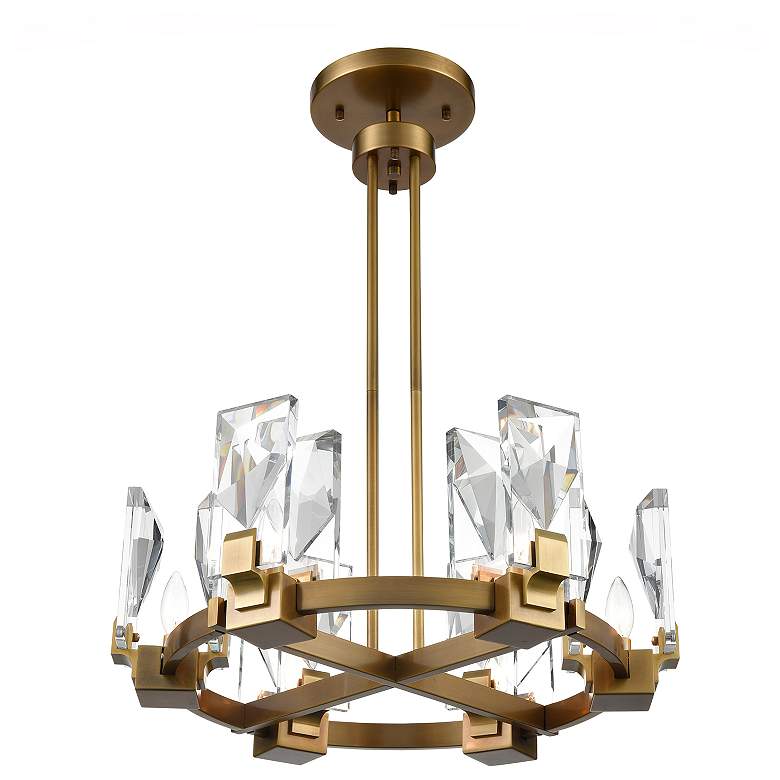Image 1 Horizon 6-Light 24 Inch Aged Brass Wheel Styled Chandelier