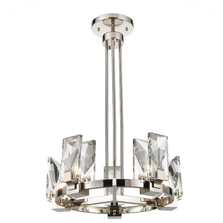 Image 1 Horizon 6-Light 24 Inch Polished Nickel Wheel Styled Chandelier