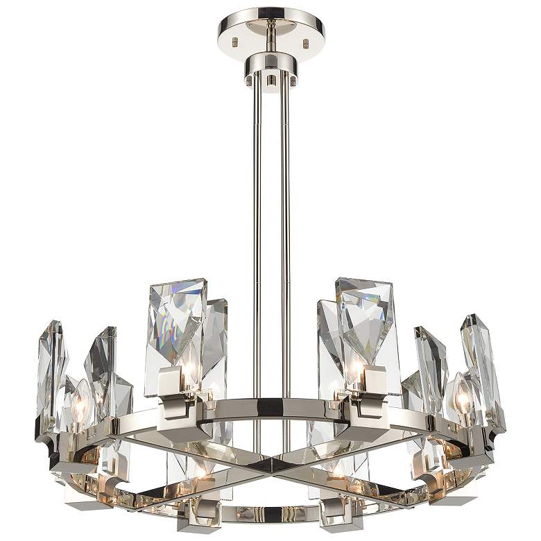 Image 1 Horizon 8-Light 32 Inch Polished Nickel Wheel Styled Chandelier