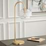 Horizon Brass Metal Arc Table Lamp with Clear Glass Shade