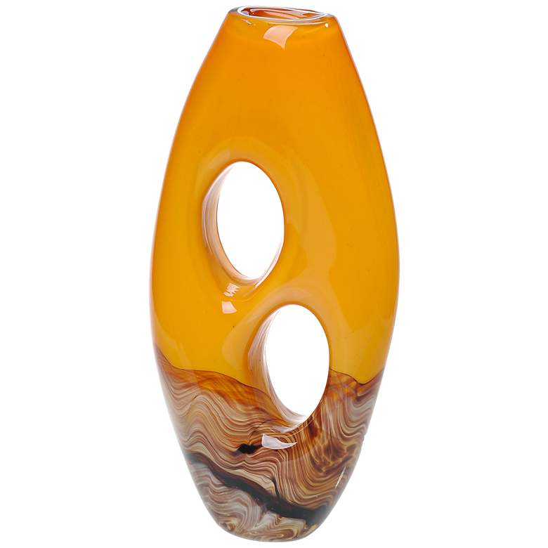 Image 1 Horizon Freeform Burnt Orange 14 inch High Glass Vase