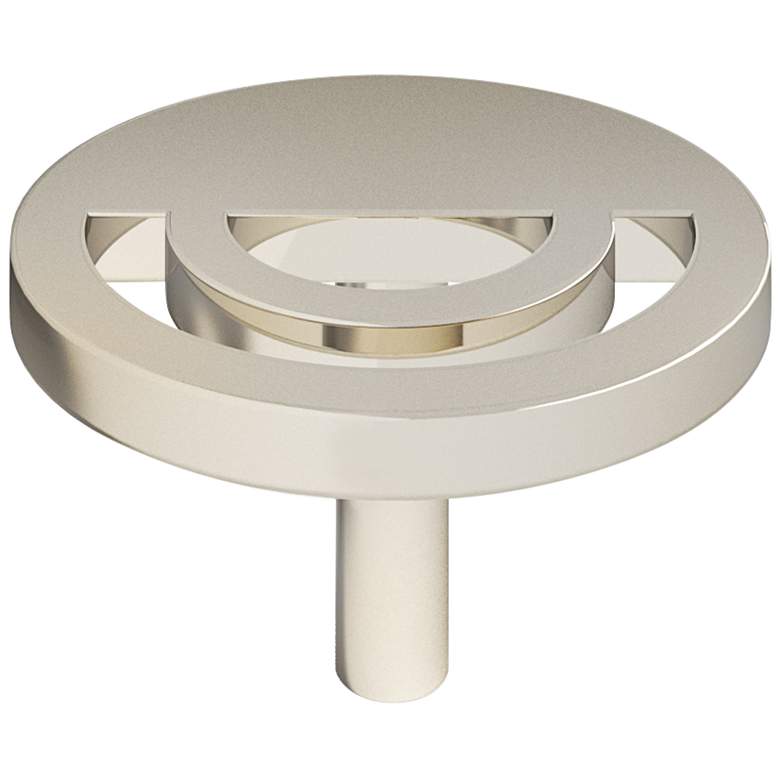 Image 1 Horizon Polished Nickel Metal 1 1/2" Wide Cabinet Knob