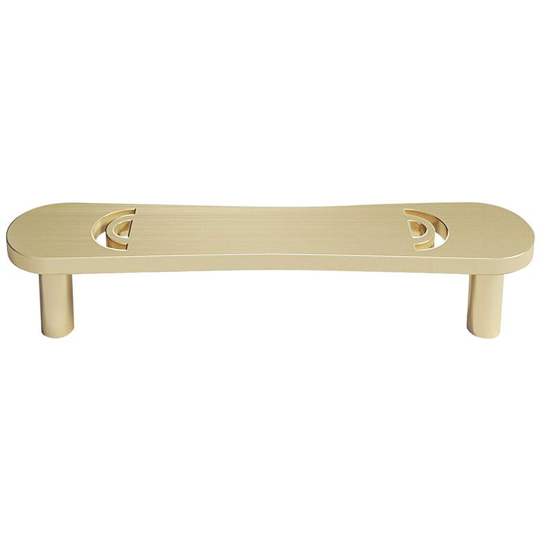 Image 1 Horizon Satin Brass Metal 4 1/2" Wide Cabinet Pull