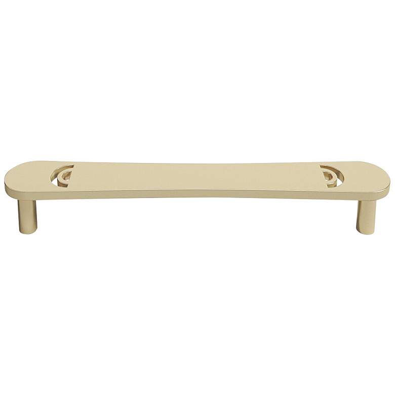 Image 1 Horizon Satin Brass Metal 6 1/2" Wide Cabinet Pull