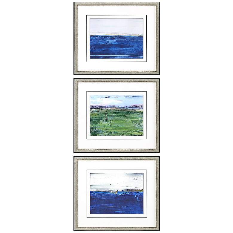 Image 1 Horizons I 25"W x 21"H Framed Art Set of 3