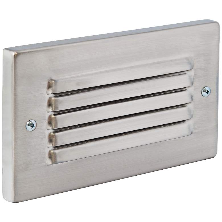 Image 1 Horizontal Brushed Nickel Louvered LED Step Light
