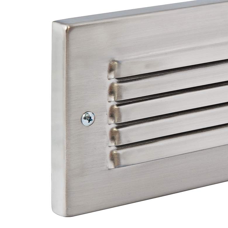 Image 2 Horizontal Brushed Nickel Louvered LED Step Light more views