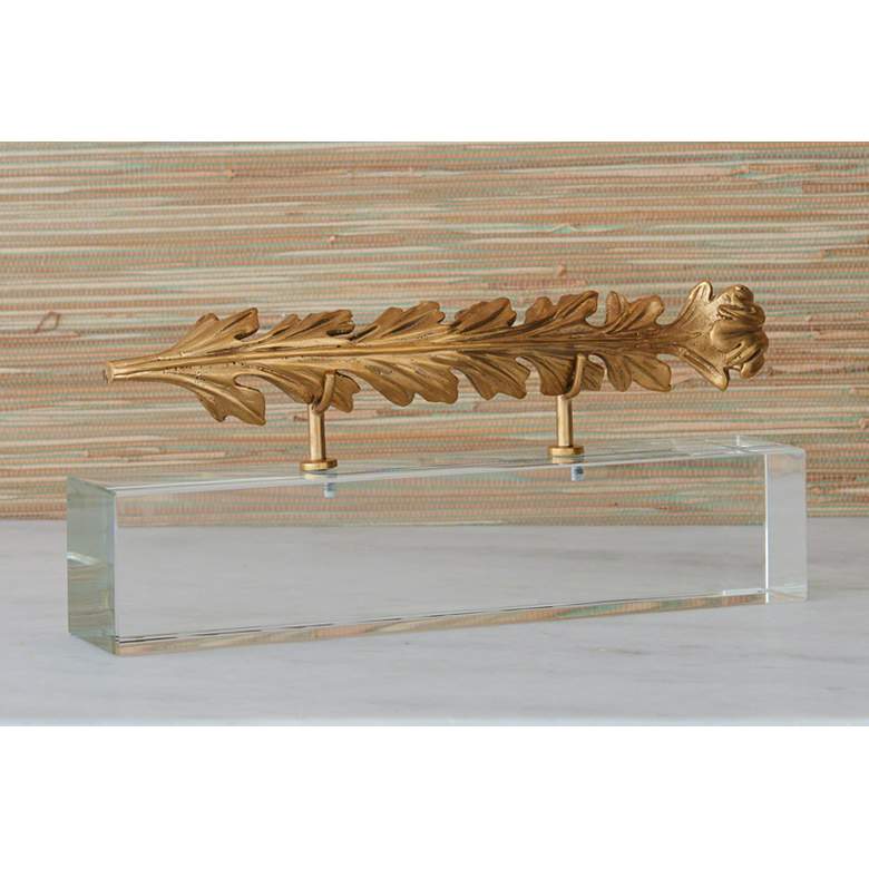 Image 1 Horizontal Scroll Fragment 14 inch Wide Gold Accent Sculpture