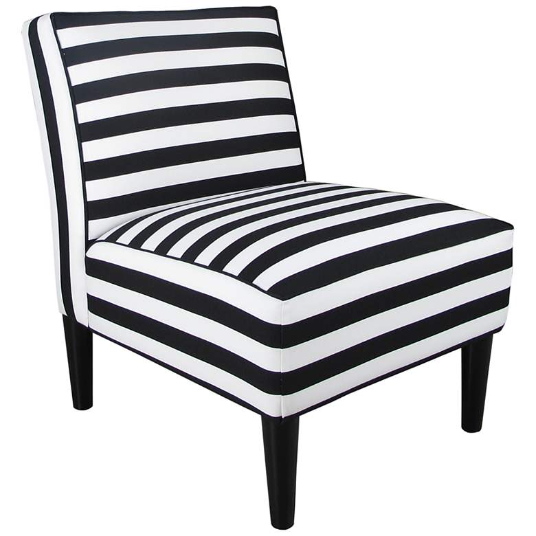 Image 1 Horizontal Stripe Black and White Armless Accent Chair