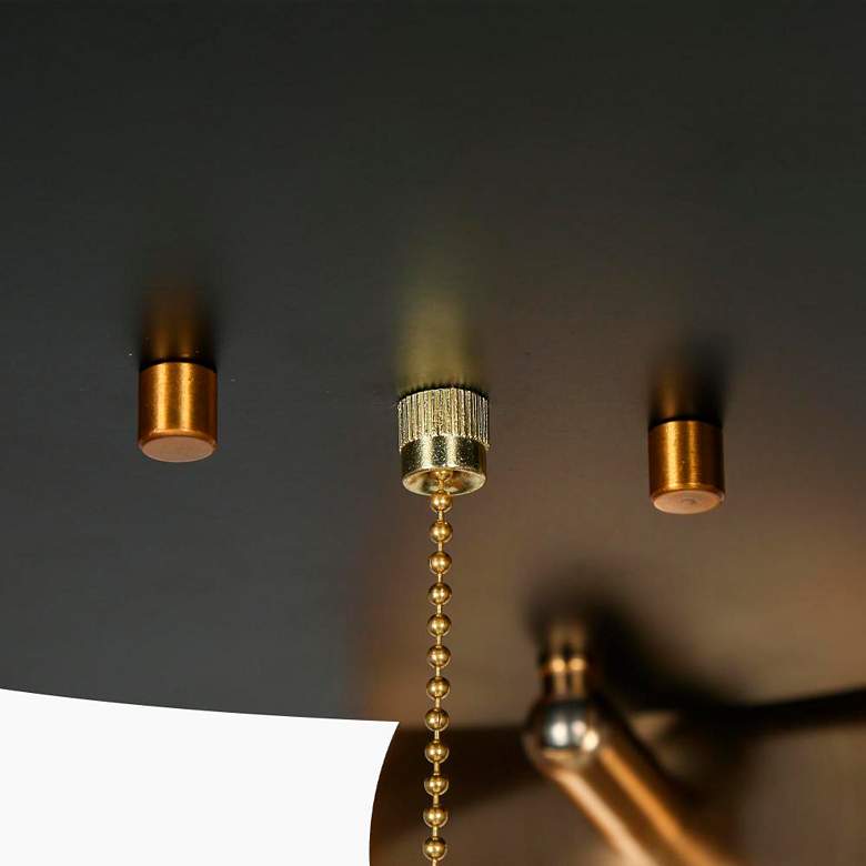 Image 2 Hormosira 11" Wide Black and Brass 3-Light Ceiling Light more views