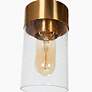 4_Hormosira 11" Wide Black and Brass 3-Light Ceiling Light more views