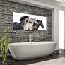 4_Horse 126" Wide Free Floating 2-Piece Glass Wall Art Set more views