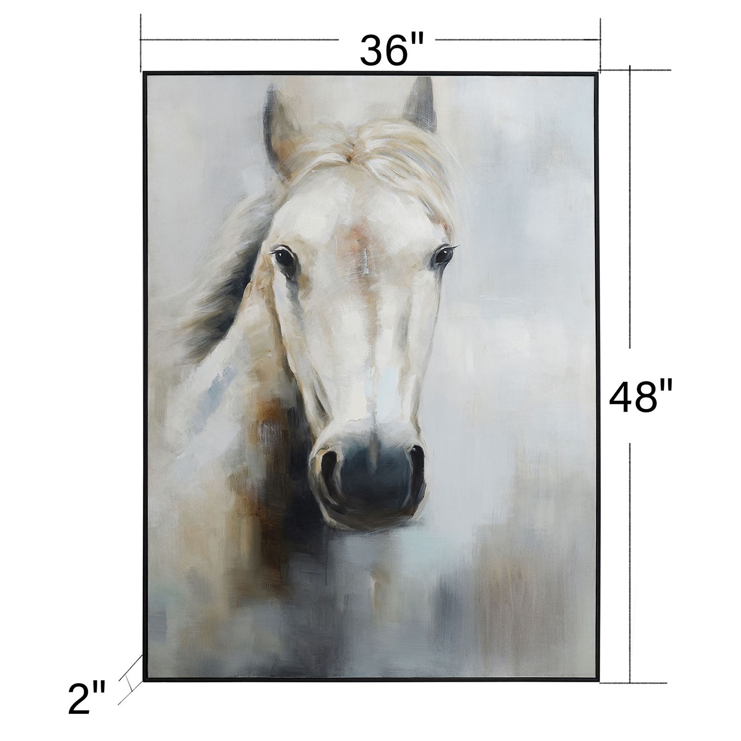 Image 7 Horse 36"W x 48"H Canvas Framed Canvas Wall Art more views
