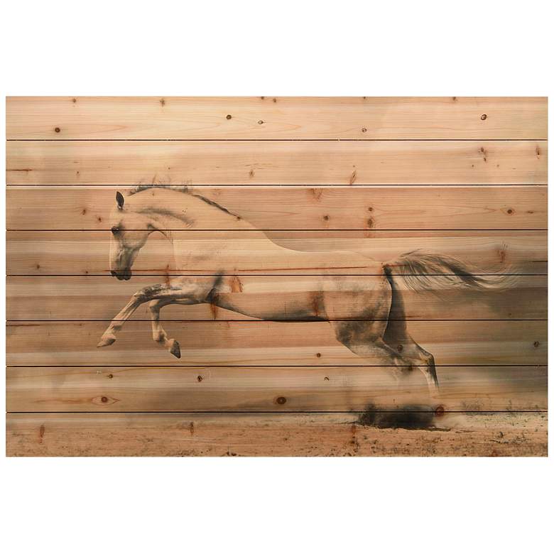 Image 2 Horse 45" Wide Rectangular Giclee Print Solid Wood Wall Art