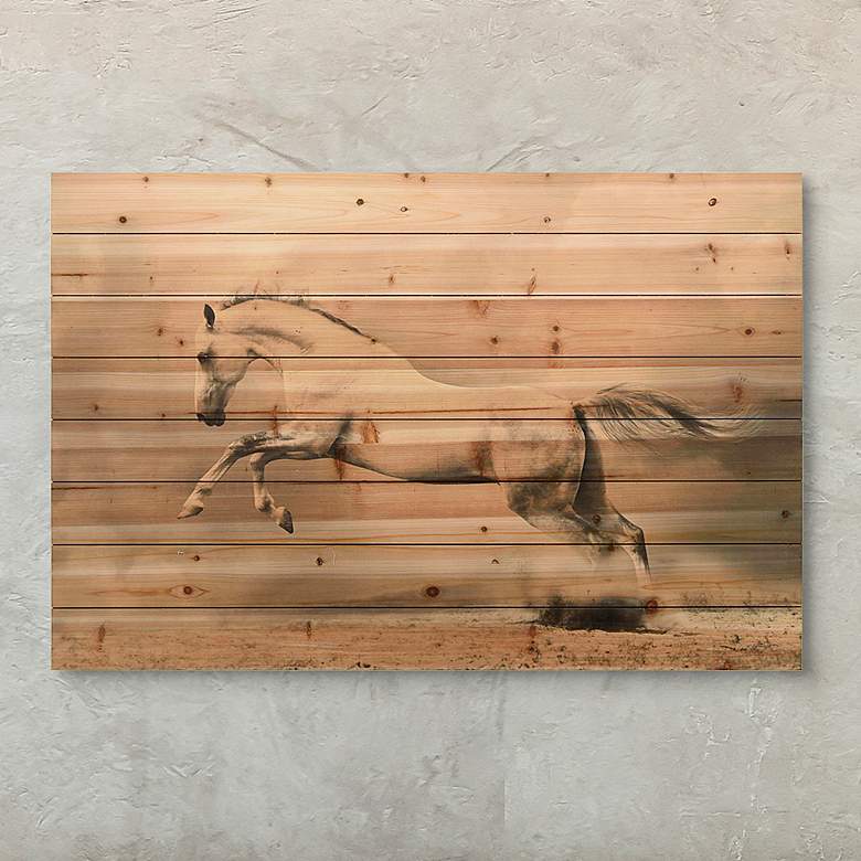 Image 1 Horse 45" Wide Rectangular Giclee Print Solid Wood Wall Art