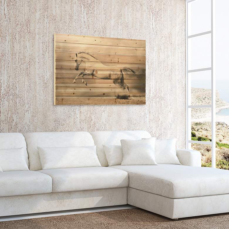 Image 5 Horse 45" Wide Rectangular Giclee Print Solid Wood Wall Art more views