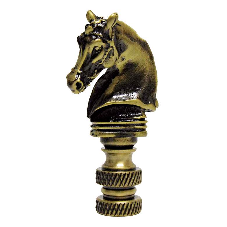 Image 1 Horse Head Antique Brass Finial