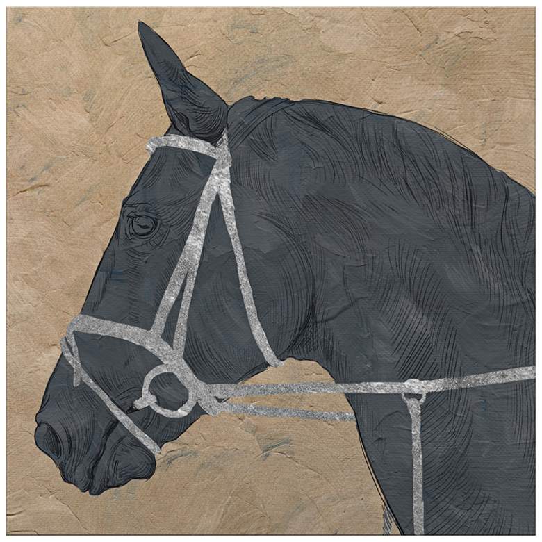 Image 1 Horse Profile 20 inch Square Giclee Canvas Wall Art