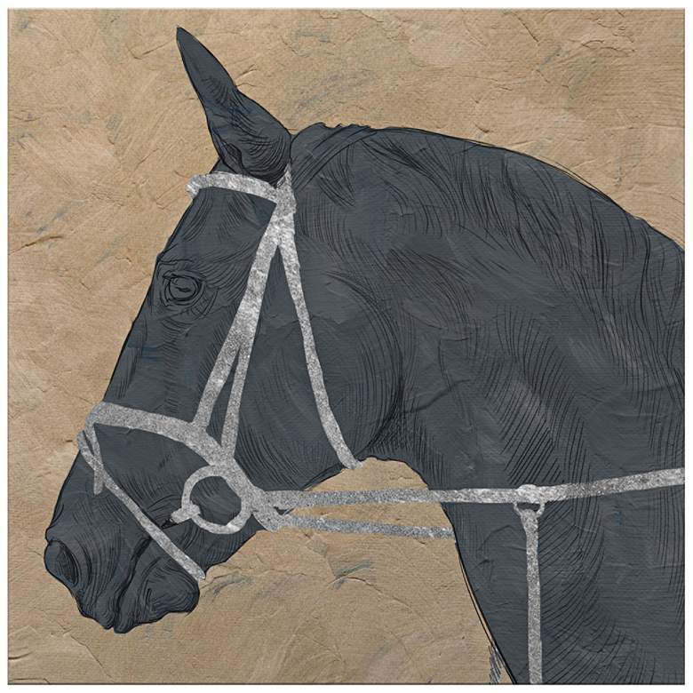 Image 1 Horse Profile 20" Square Giclee Canvas Wall Art