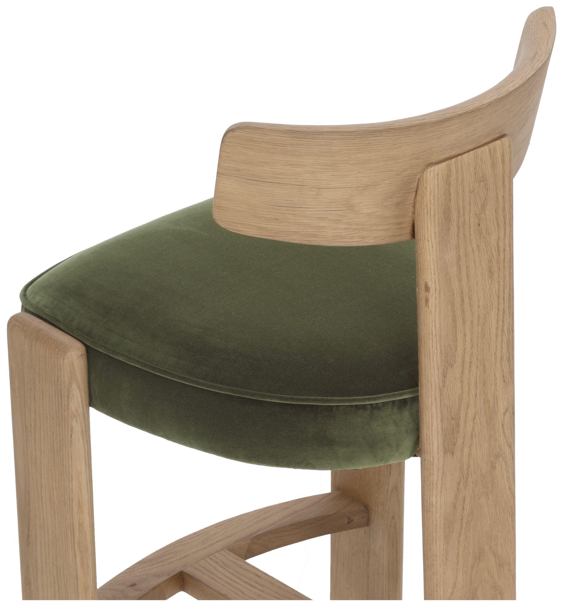 Image 6 Horton Barstool - Rustic Oak - Forest Green more views