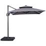 2_Hostin 10-Foot Gray Square Double Top Cantilever Umbrella