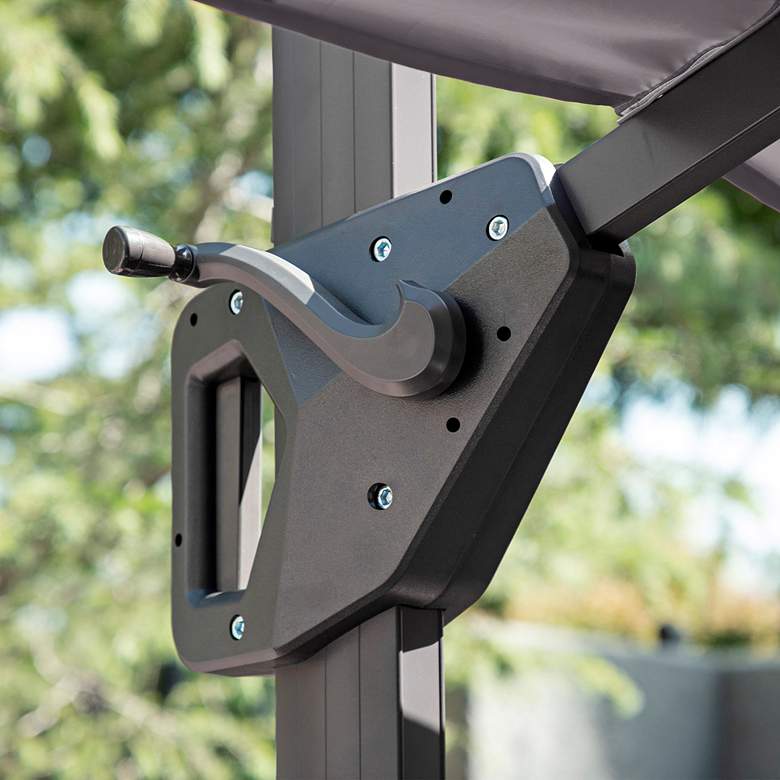 Image 3 Hostin 10-Foot Gray Square Double Top Cantilever Umbrella more views