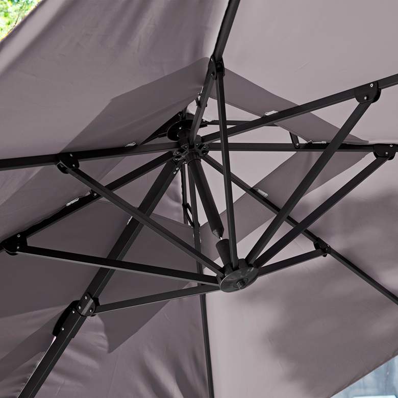 Image 5 Hostin 10-Foot Gray Square Double Top Cantilever Umbrella more views
