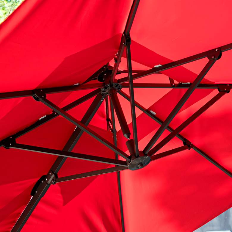 Image 4 Hostin 10-Foot Red Square Double Top Cantilever Umbrella more views
