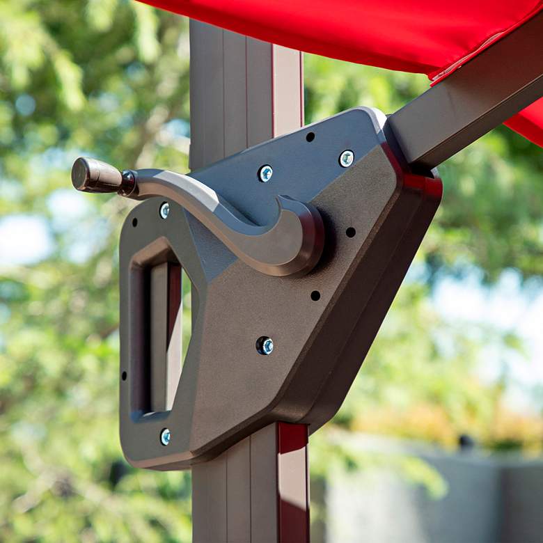 Image 6 Hostin 10-Foot Red Square Double Top Cantilever Umbrella more views