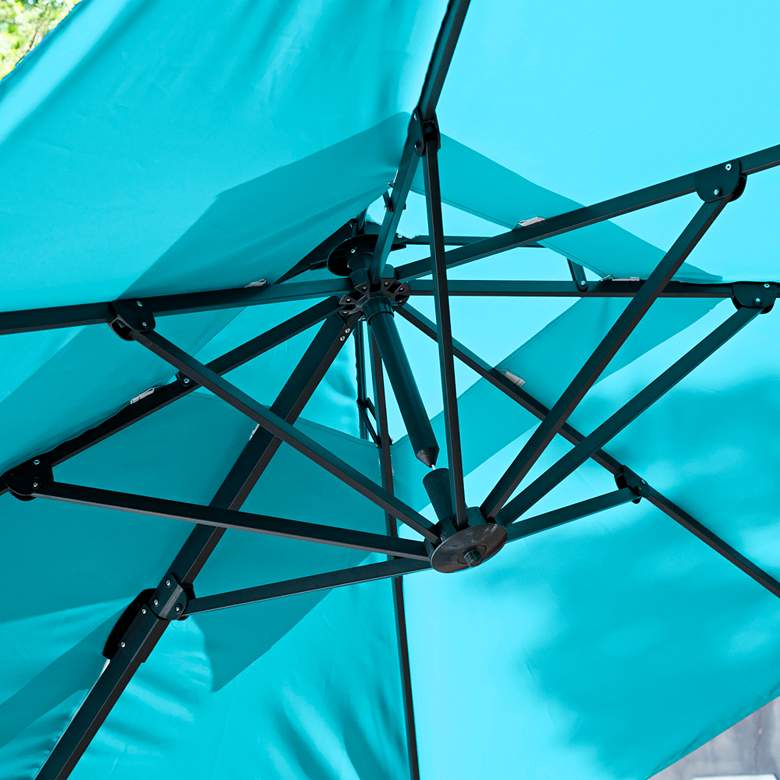 Image 4 Hostin 10-Foot Teal Square Double Top Cantilever Umbrella more views
