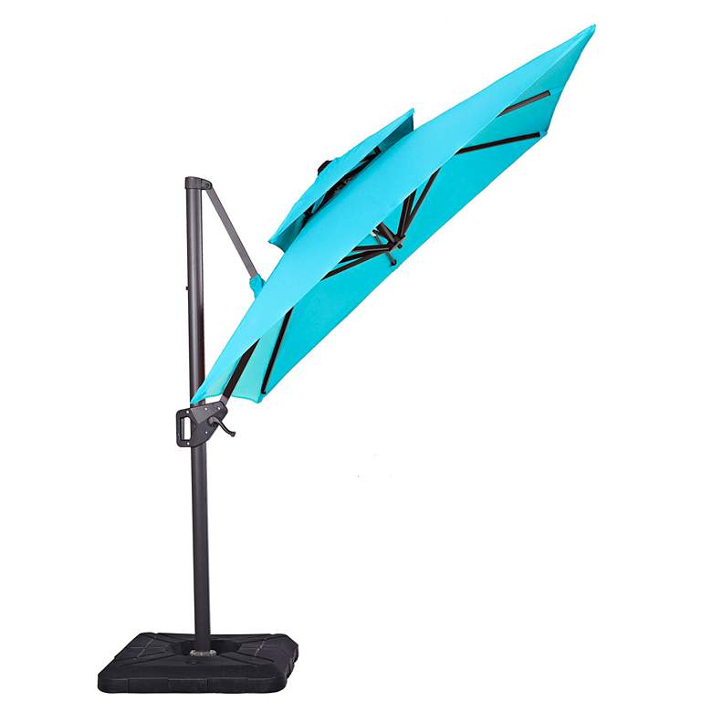 Image 7 Hostin 10-Foot Teal Square Double Top Cantilever Umbrella more views