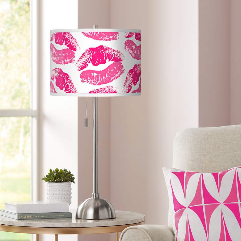 Image 1 Hot Lips Giclee Brushed Nickel Table Lamp
