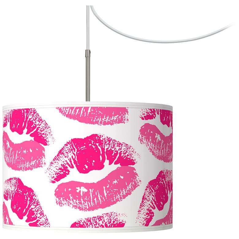 Image 1 Hot Lips Giclee Glow Swag Style Plug-In Chandelier