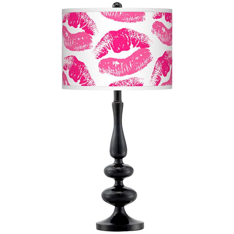 Image 1 Hot Lips Giclee Paley Black Table Lamp