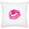 Hot Lips White Canvas 18" Square Decorative Pillow