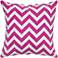 Hot Pink and White Chevron 18" Square Throw Pillow