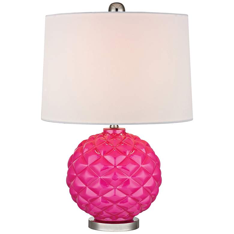 Image 1 Hot Pink Glass Accent Table Lamp