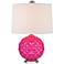 Hot Pink Glass Accent Table Lamp