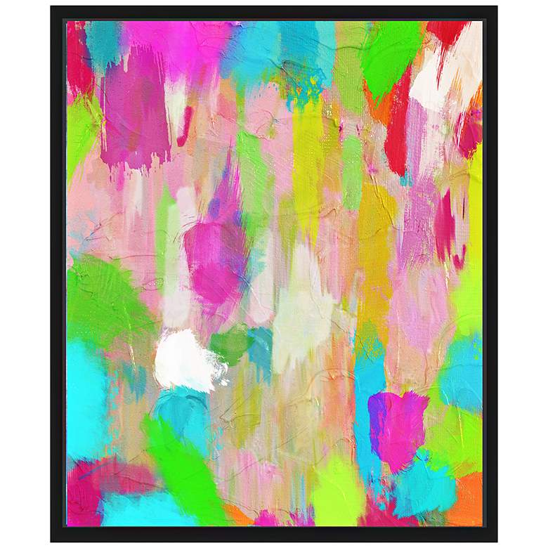 Image 1 Hot Pink Mess I 25 3/4" High Framed Canvas Wall Art