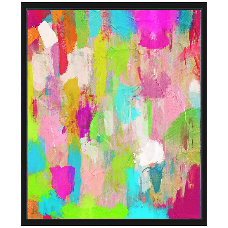 Image 1 Hot Pink Mess II 25 3/4" High Framed Canvas Wall Art