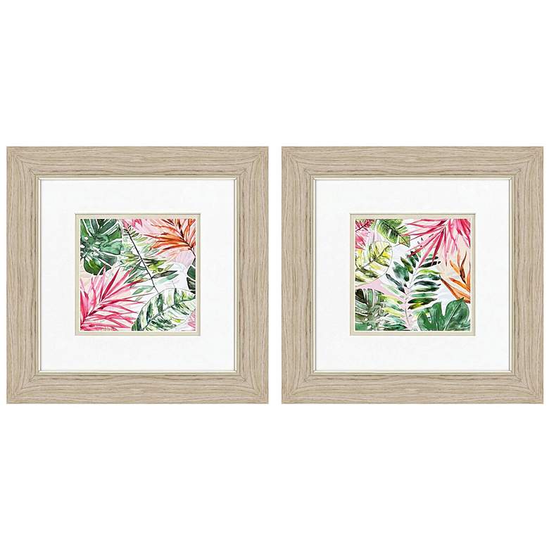 Image 1 Hot Tropics 13"W x 13"H Framed Wall Art Set of 2