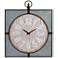 Hotel Hayward 33" High Wood and Metal Wall Clock